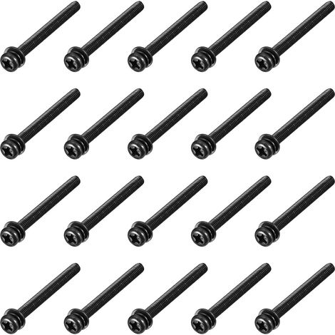 50pcs Vis Tte Plate Phillips M4 x 40mm En Acier Au Carbone (1/5)