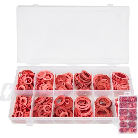 Bluespot 600pc Assorted Red Fibre Sealing Seals Washer Set Plumbers (1/3)
