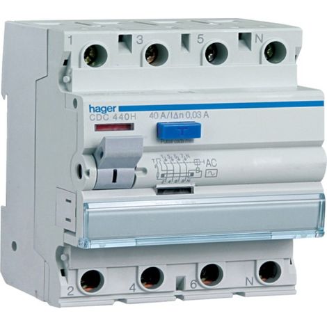 Interruttore differenziale Hager 4P 25A 300MA AC 4 moduli CFC425H