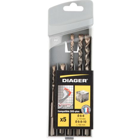 Diager Serie di Punte Sds-Plus Art.136c Twister 5 Pezzi
