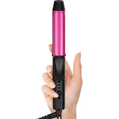Mini Curling Iron, Curling Iron 25 mm for Short Hair with 3 Adjustable Temperatures, Ceramic Mini Hair Curler Keratin (1/5)