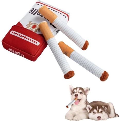 Jouets De Chien Drôle Forme De Cigarette Jouet pour Chien Toys De Chien Grincement Jouets en Peluche pour Chiens Jouets Interactifs (1/4)