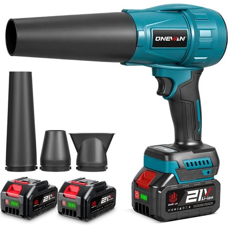 Soffiatore a batteria 720 W, 300 m/s, 3 velocità con 4 ugelli - 2 batterie da 4,0 Ah e caricabatterie