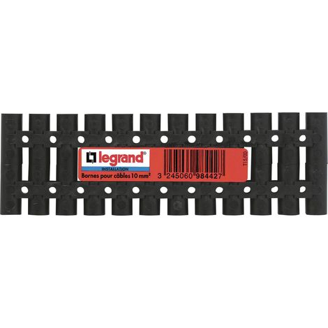 Legrand - Borne de raccordement à broches Suprem - 10mm² - 25A - 2 x 12 bornes - Noir