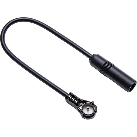 Adaptateur Antenne Voituree, Adaptateur Autoradio DIN Femelle vers ISO Mâle, Rallonge Coaxiale Universelle pour Radio FM, Lecteur CD DVD et Tuner TV, Voiture, SUV, Camping-Car, Camion Autoradio, Noir (1/5)