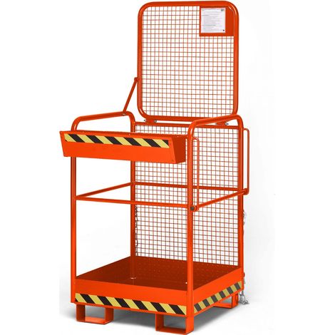 R+R Industrietechnik Arbeitskorb Typ RAK-ONE 800x800x1900mm RAL 2004 Reinorange
