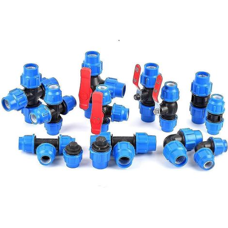 Raccord en T à âme métallique pour tuyau d'arrosage 20/25/32/40/50 mm en PVC/PE Accessoires pour l'irrigation de jardin et agricole Référence S05-50mm (1/3)
