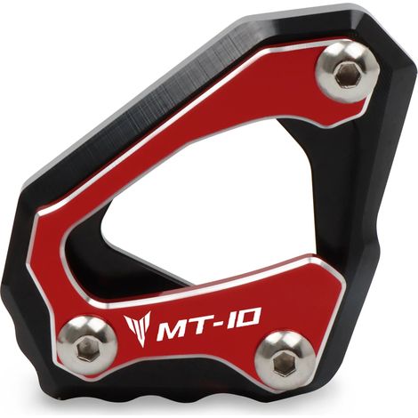 (Rouge) Béquille latérale CNC pour moto, compatible avec Yamaha MT-10, FZ-10 et R1M (2015-2023) maxpower (1/4)
