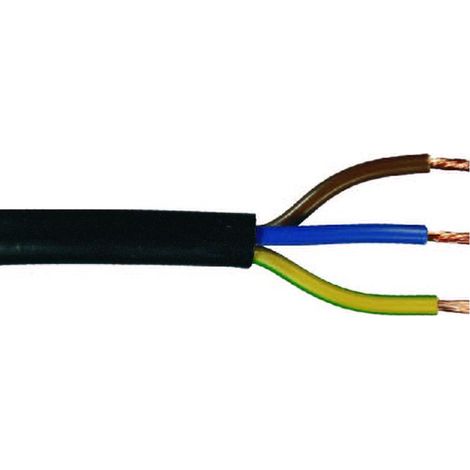Schlauchleitung H05VV-F 3 x 1,0 - 25 Meter, schwarz Schlauchleitung