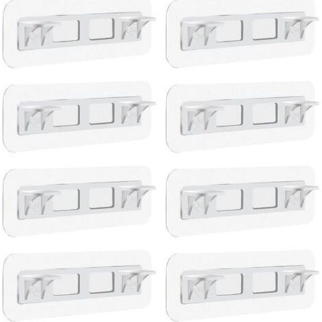 8 pezzi di supporti adesivi per mensole, staffe autoadesive per mensole, perni di supporto trasparenti per mensole, supporti adesivi in plastica trasparente per mensole (1/4)