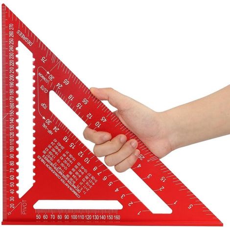 180-mm-Zimmermannswinkel, Aluminiumlineal, verdickte dreieckige Zimmermannswinkel bei 45 und 90 Grad, hochpräzises Messwerkzeug für Schreinerarbeiten