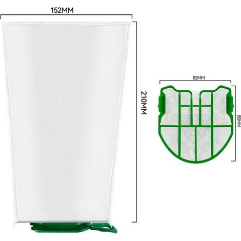 12 Sacs d'Aspirateur pour Vorwerk FP100/VB100, Sac À Poussière de Rechange Kit Sac Aspirateur Compatible avec 4 Filtres Moteur