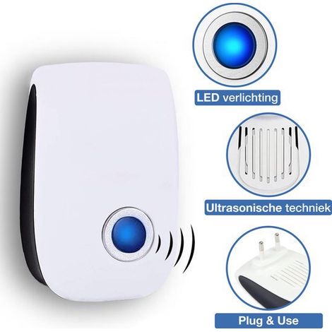 i4Goods Ultraschall-Abwehrgerät 4er-Pack – Schädlingsbekämpfung – Mäuseabwehr – Fliegenabwehr – Mückenabwehr – Ohne Chemikalien oder Gift – Auch für geerdete Steckdosen geeignet (1/3)