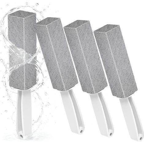 Brosse de Nettoyage Pierre Ponce avec Poignée (Lot de 4) – Pierre Ponce Brosse WC, Efficace contre le Tartre, Calcaire et Taches Tenaces – Brosse de Toilette et Salle de Bain, Non Rayant pour Céramiqu (1/5)