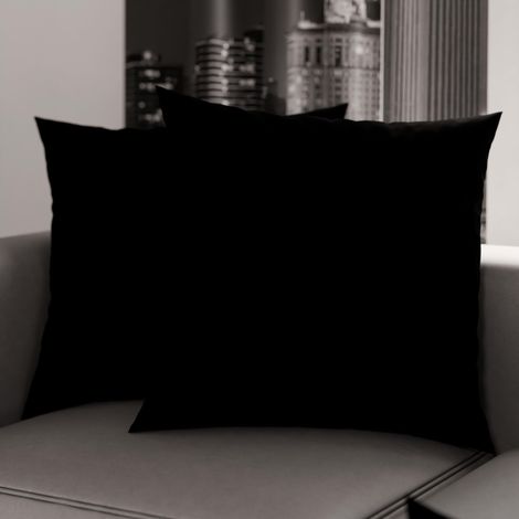 Lot de 2 Taies d'oreiller de Lit 35x35 cm, Housses de Coussin Unies Couleur Noir, Taie Oreiller 100% Microfibre Hypoallergénique (1/3)