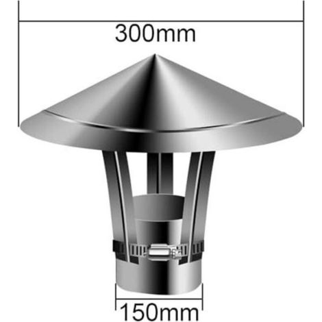 Chapeau De Cheminée - Acier Inoxydable - Pour Protection Contre Oiseaux Et Eau - Diamètre 150 Mm (1/4)