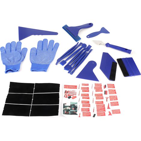 Kit 21 pièces Outillage de Finition Anti-Rayure Raclette Grattoir pour Film Changement de Couleur Autocollant Voiture (1/5)