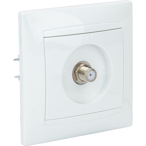 Prise satéléphonelite encastrée mâle Ø7mm type F Zyna - Blanc - Zenitech (1/5)