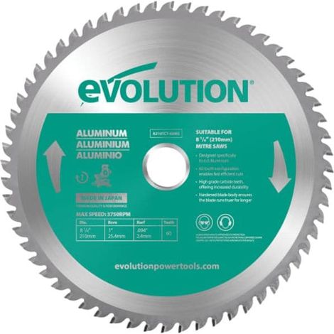 Aluminum TCT Miter Saw Blade 210mm, 60 Teeth, 25.4mm Arbor, Compatible with Miter and Table Saws