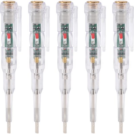 5-teiliges Spannungsprüfer-Stiftset, multifunktional mit heller LED, transparentem Gehäuse, induktivem Spannungsdetektor, Prüfschraubendreher