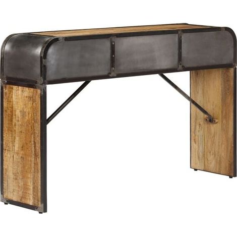 Buffet de Cuisine en Bois de Manguier Massif 120x30x75 cm, Meuble Rangement Moderne avec Étagères pour Salle à Manger (1/5)