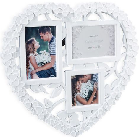 Cornice per foto di matrimonio 3 foto gallery wall cornice bianca da parete a cuore 130000596
