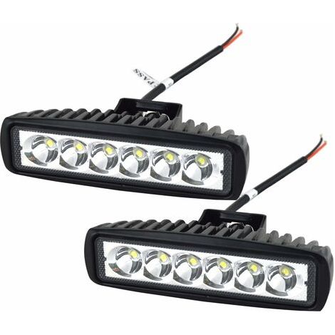2 x 15,2 cm 18W LED Lampe de Travail Bar Spot Off Road Camion SUV 4WD Conduite Feux de Brouillard(2x18 FGB-Spot) (1/4)