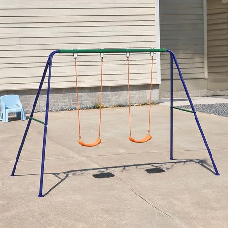 Portique de balançoire en métal plastique 269 x 160 x 180 cm (1/5)