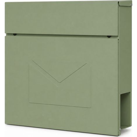Briefkasten Laurent Wandbriefkasten mit Zeitungsfach Grün Abschließbar
