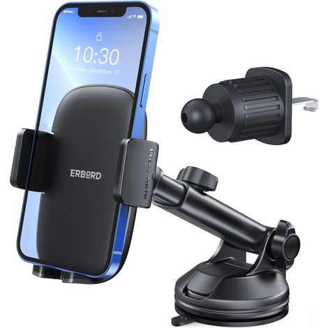 Support de téléphone de voiture Erbord JY04 pour pare-brise/prise d'air/calandre/habitacle (1/5)