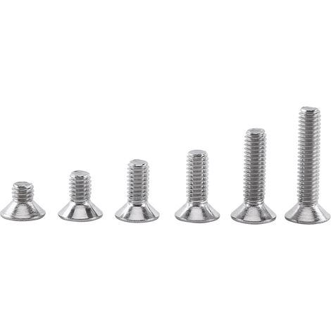 Vis à six pans creux M4 A2 inoxydable, boulons tête fraisée avec écrous hexagonaux, lot assorti de fixation (1/2)