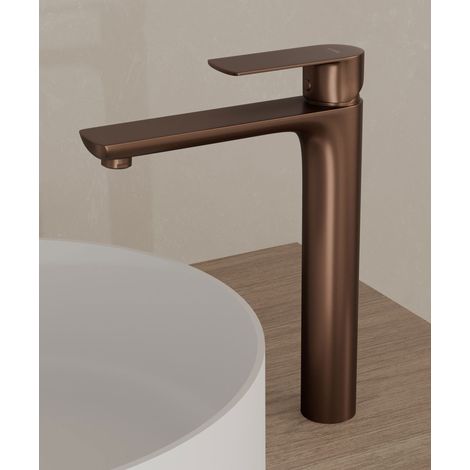 Rubinetto miscelatore lavabo oro rosa spazzolato - Nunki