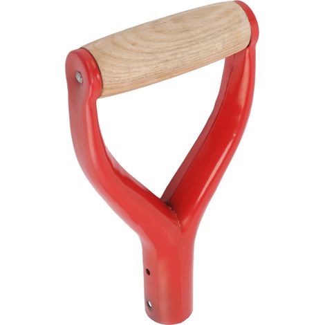 Manche de pelle en Y, diamètre intérieur 31 cm, poignée en bois rouge, outil de remplacement pour bêche de jardin, creusage et ratissage (1/5)