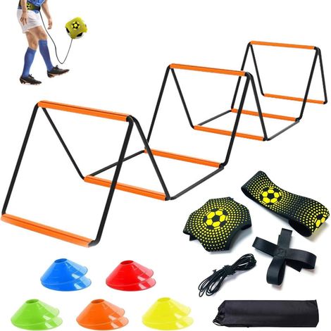Football Training Kit Rhythm Scale Multifunctional Football Kick Trainer Solo Training 10 Disc Cones Speed and Agility Training Set Sports Accessories (1/5)