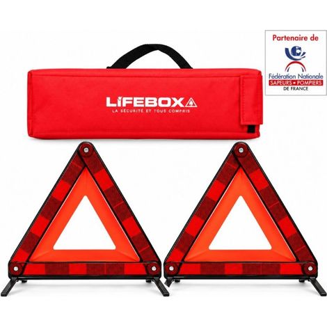 Pack sécurité auto 2 triangles homologués et 2 housses (1/2)