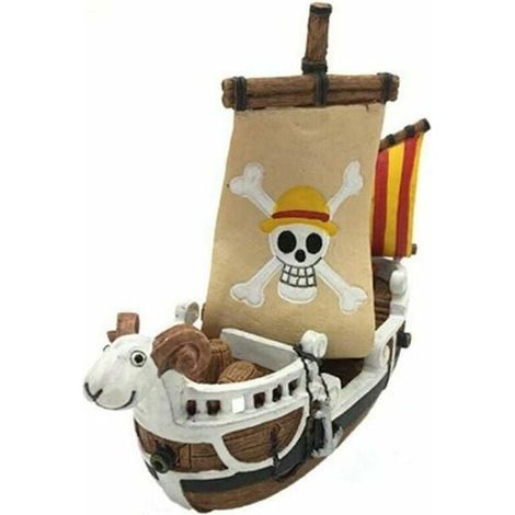 Ornements de décoration pour aquarium - PZCC - Bateau Pirate - Résine - Marron - Thème One Piece (1/4)
