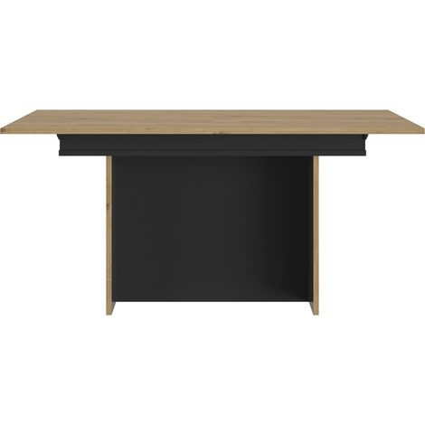 CALICOSY - Table rectangulaire pied fût extensible 1 allonge Raphael - L160 cm (1/5)