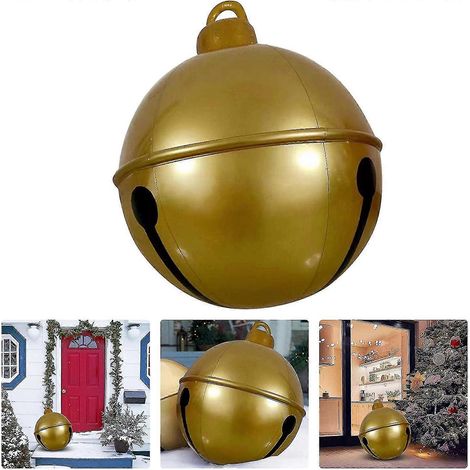 Boule de Noël gonflable géante de 60 cm, décoration de Noël en forme de grelot en PVC pour jardin, terrasse ou patio. (1/3)