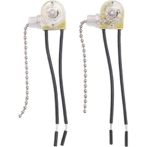 Interrupteur de plafonnier/ventilateur Zing Ear ZE-109 (argenté) à deux fils avec tirettes pour plafonnier/ventilateur (1/5)