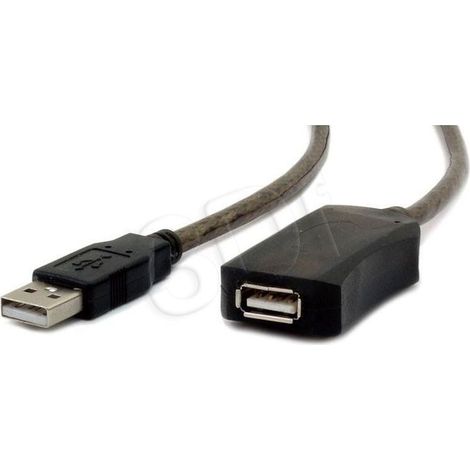 Gembird aktívny predlžovací kábel USB 2.0 (M-F), 5 m, čierny (1/2)