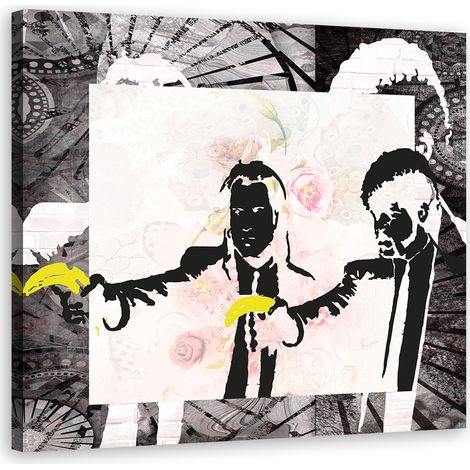 Quadro su tela, Fiction Pulp di Banksy - 60x60 (1/5)