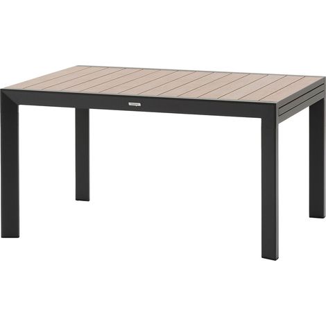 Hesperide – Table de jardin bistro 8 places en céramique et acier – Plateau carré motifs vintage – Résistante aux UV et à la rouille