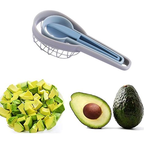 3-in-1 Avocadoschneider, Entkerner und Multifunktionsgerät, geeignet für Avocados, Mangos, Papayas und Kiwis.