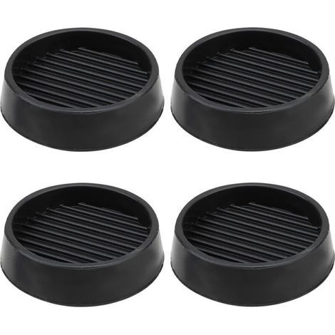 Lot de 4 pieds de meubles en caoutchouc antidérapants, butées de lit, protège-pieds de table et de chaise (5x5 cm, noir) (1/5)