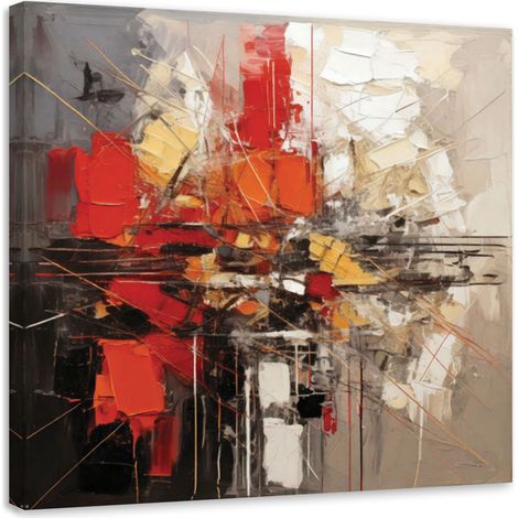 Wandbild Geometrische Abstraktion Rot 30x30 cm