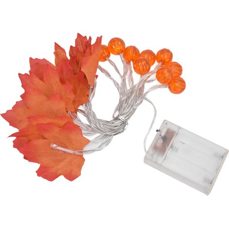 20/40 LED-Lichterkette mit Ahornblattmotiv, Kürbis- und Ahorndekorationen für Partys, Dauerlicht- und Blinkmodus, 3 AA-Batterien, 3 Meter, für den Innen- und Außenbereich. (1/5)
