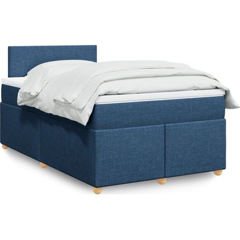 Boxspringbett mit Matratze Blau 120x200 cm Stoff (1/5)