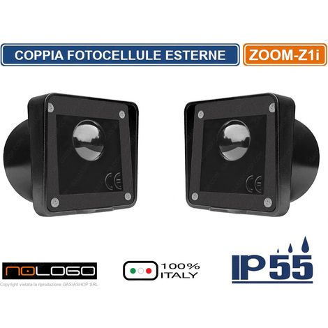 COPPIA FOTOCELLULE INFRAROSSO SINCRONIZZATE DA INCASSO DIAMETRO 60 MM PORTATA 30M ZOOM-Z1I AUTOMAZIONE CANCELLO DA ESTERNO IP55