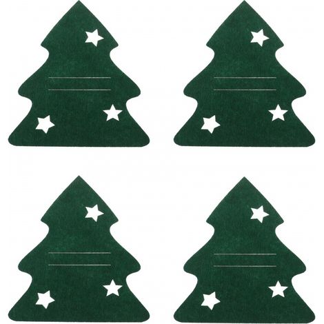 Ensemble de 8 pochettes à couverts, porte-couverts à motif de couverture de Noël, vaisselle, tendance, vert, c (1/5)