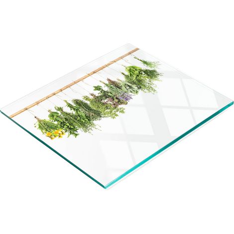 Tabla de cortar de cristal para cocina con diseño de cuerda para hierbas, 60x52 cm. (1/5)